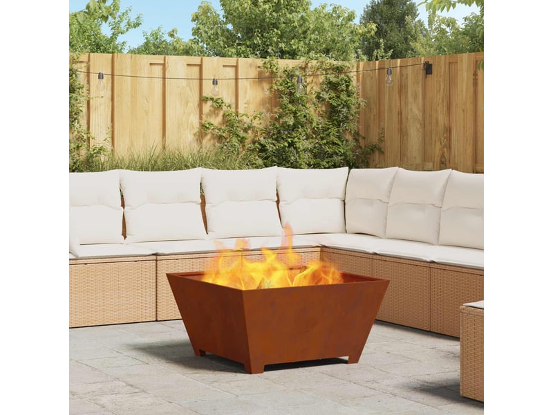 Brasero exterieur, foyer camping rouillé 80x80x40 cm - Conforama B