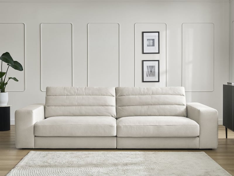  Bobochic canapé droit fixe 3 places sierra velours beige SIERRA - Conforama D