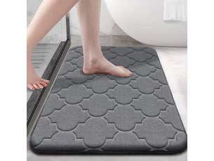 Memory foam - tapis de bain antidérapant, doux, absorbant, lavable, facile à entretenir, 40 x 60 cm, gris foncé