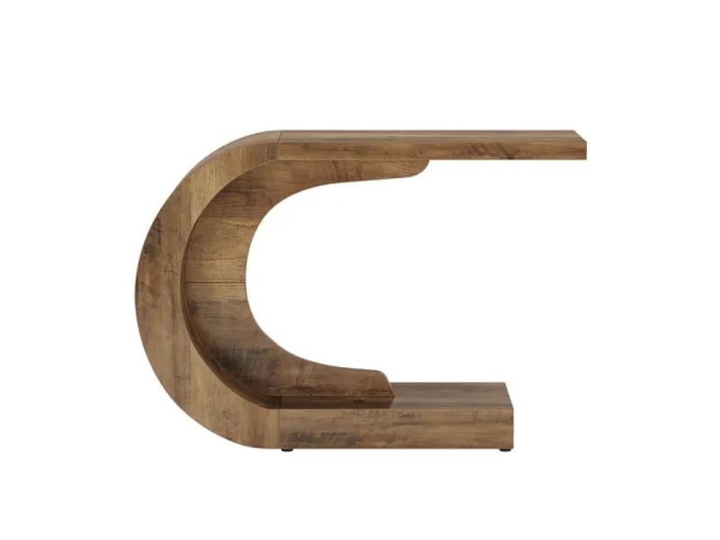Console d’entrée en forme de c, style moderne, pour couloir et salon, en bois marron rustique 110 × 35 × 75 cm - Conforama A