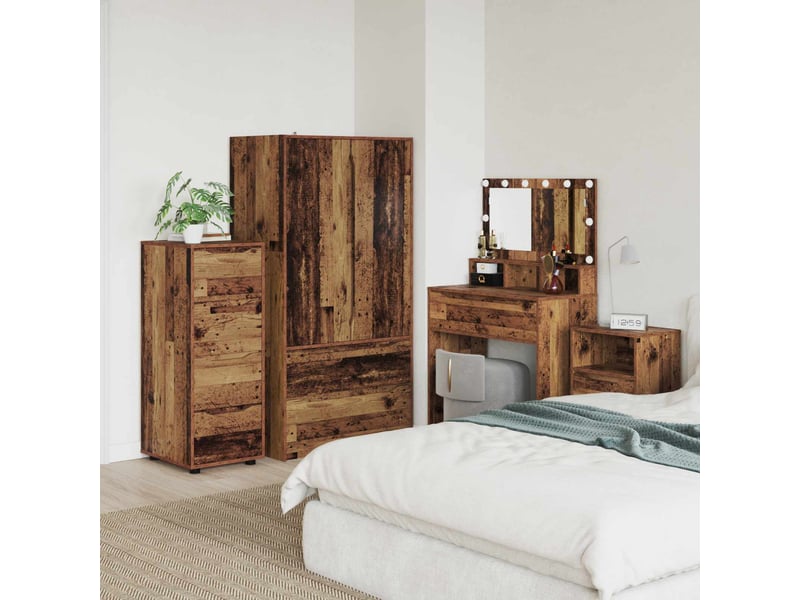  Armoire de rangement, commode de rangement 40 x 48 x 105 cm bois d'ingénierie shl568  - Conforama B