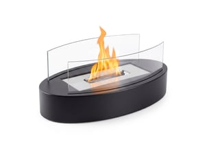 Zmh cheminée éthanol de table moderne intérieur et extérieur 34.7x19.7x13.6cm noir
