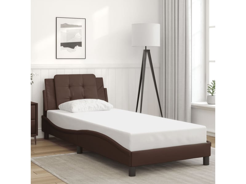  Lit simple- lit adulte -  cadre de lit avec led sans matelas zadar marron 80x200 cm  - Conforama C