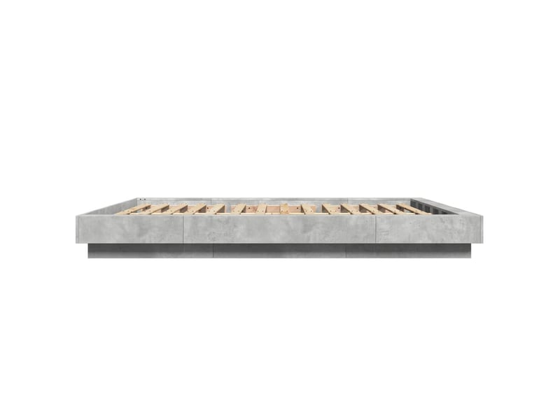  Lit double- lit adulte -  cadre de lit sans matelas gris béton 150x200 cm  - Conforama D
