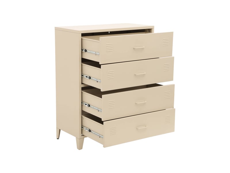  Commode industrielle acier 4 tiroirs beige - soho  - Conforama C