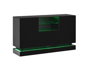 Buffet 2 porte(s) 2 tiroir(s) EVRYAE - 140 cm coloris noir