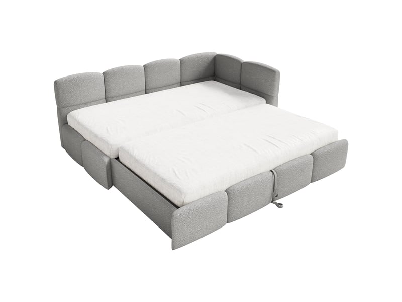Selsey cloudy - lit rembourré - 170x185 cm - bouclé gris - côté droit Cloudy - Conforama D