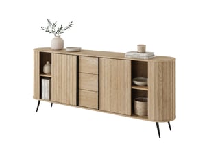 Buffet 2 porte(s)  3 tiroir(s) DMORA Hanira - 196 cm coloris marron 