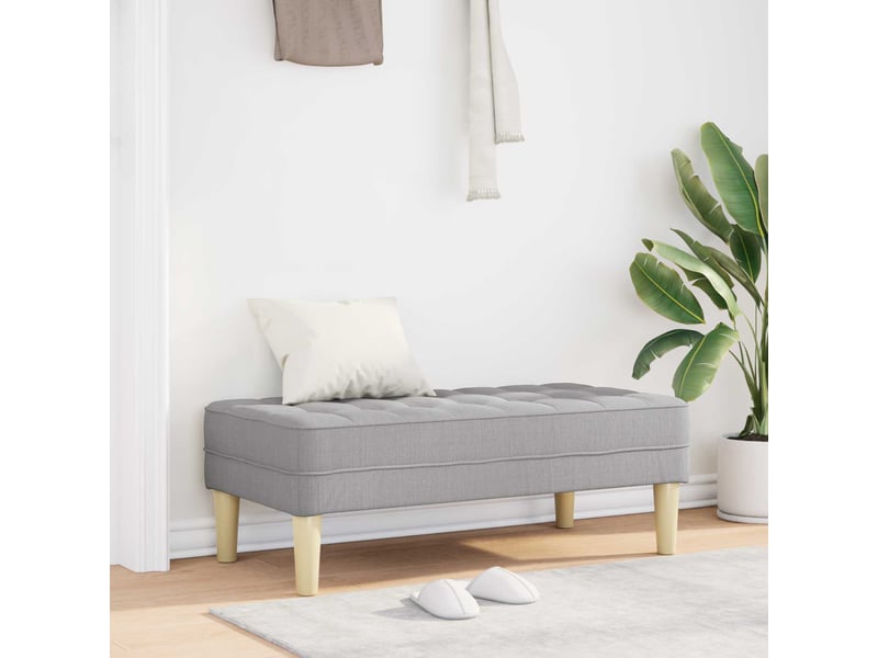  Banc chambre, banc de lit gris nuage 113x57x39 cm tissu  - Conforama B