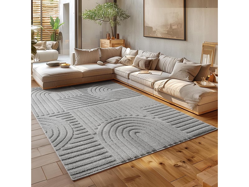 Tapis à relief lena gris 60x110cm ART601101121SILVER - Conforama B