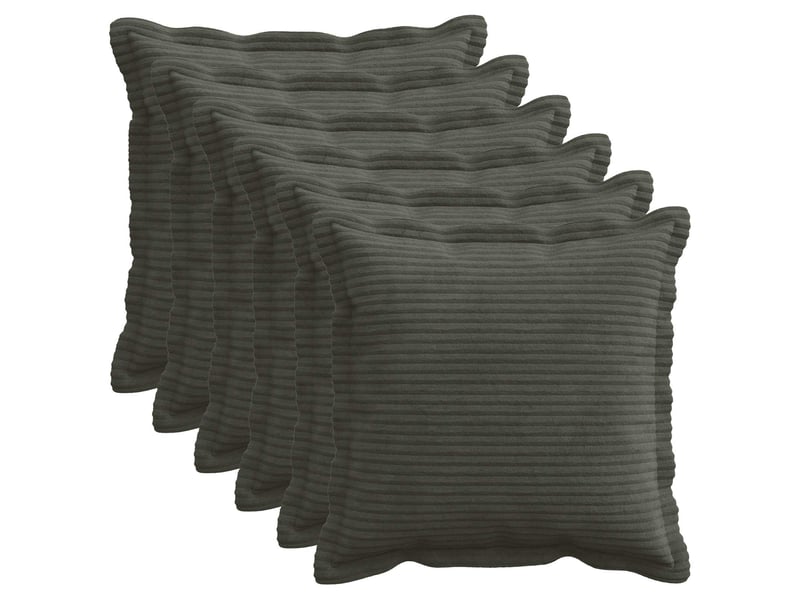 Lot de 6 housses de coussin houten anthracite 35 x 35 cm cf49791 - Conforama B