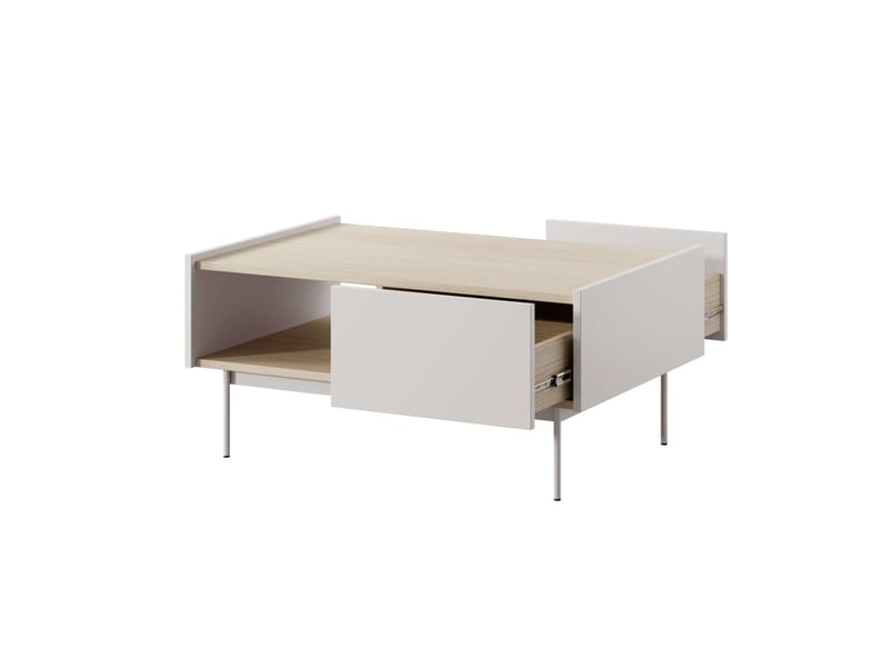 Table basse vivaro 2 tiroirs en bois - beige VIVARO - Conforama D