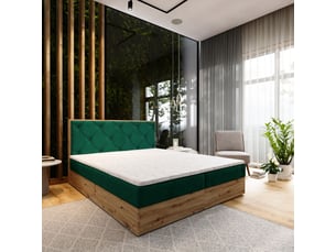 Lit avec rangement 180x200 cm <strong>MASSENO</strong> <strong></strong> coloris vert