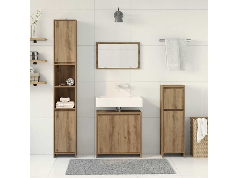  Ensemble de meubles salle de bain 4 pcs bois d'ingénierie cf63965  - Conforama C