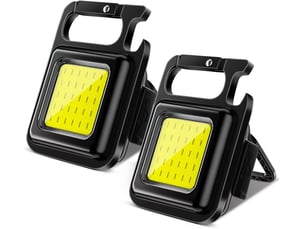 Ensemble de 2 lampes torches led rechargeables, mini lampe de travail led, lampe torche porte-clés cob 800 lumens, étanche et rechargeable