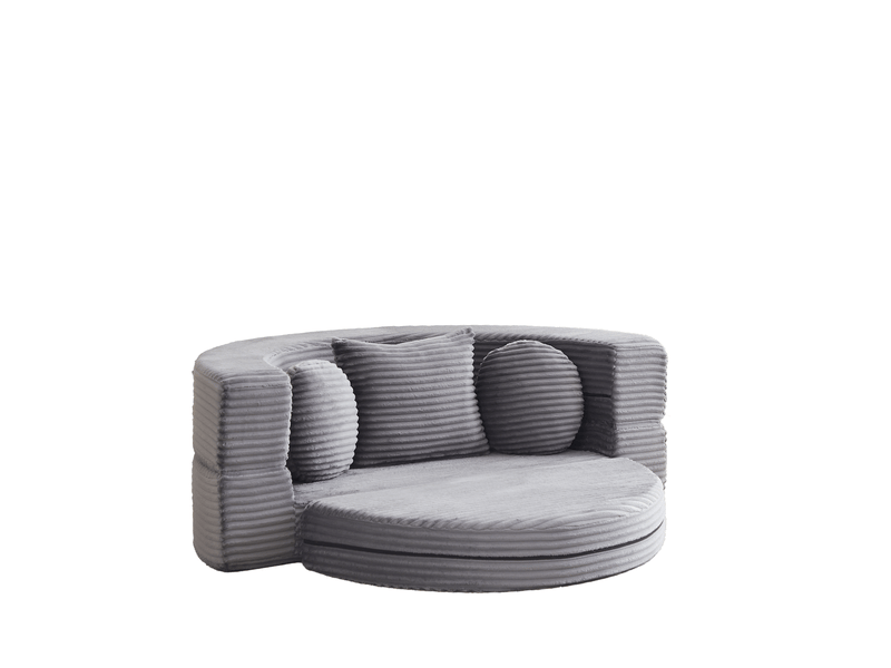  Canapé-lit tcqpz 4-en-1 convertible 1 place velours côtelé gris  - Conforama B