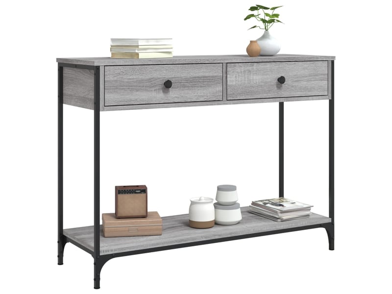  Table de chevet - table console sonoma gris 100x34,5x75 cm bois d'ingénierie  - Conforama B