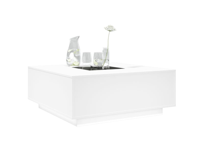Table basse | table d'appoint salon avec led infini blanc 100x100x40 cm - Conforama E