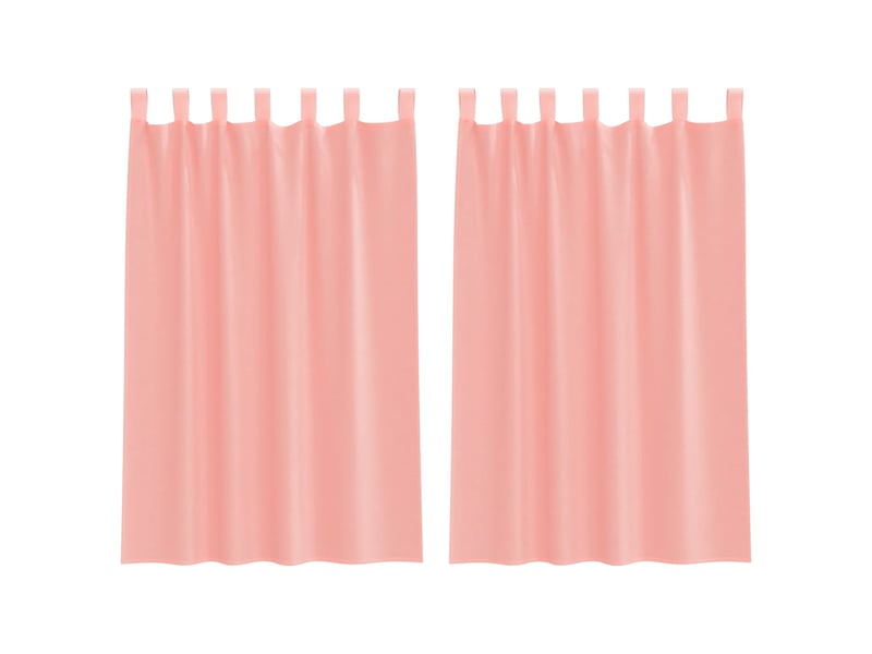  Lot de 2 rideaux en voile, voilages avec boucles rose 140x175 cm cf44313  - Conforama A