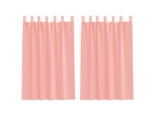 Lot de 2 rideaux en voile, voilages avec boucles rose 140x175 cm cf44313