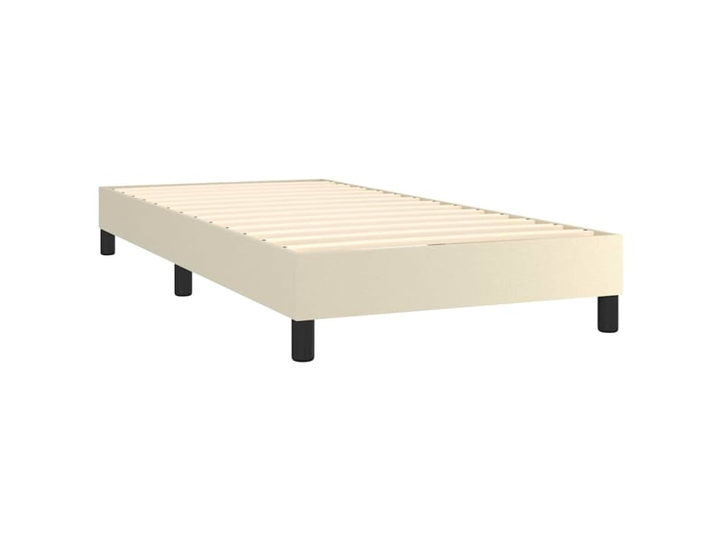  Lit simple- lit adulte -  cadre de lit à lattes crème 90x200 cm similicuir  - Conforama C