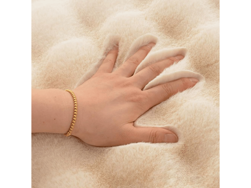  Tapis rond long poils - absorbe l'eau,antidérapant - pour chambre,salon - décoration moderne (blanc,100 cm)  - Conforama D