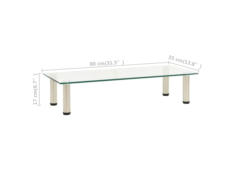  Meuble tv - banc tv - meuble de rangement transparent 80x35x17 cm verre trempé  - Conforama E