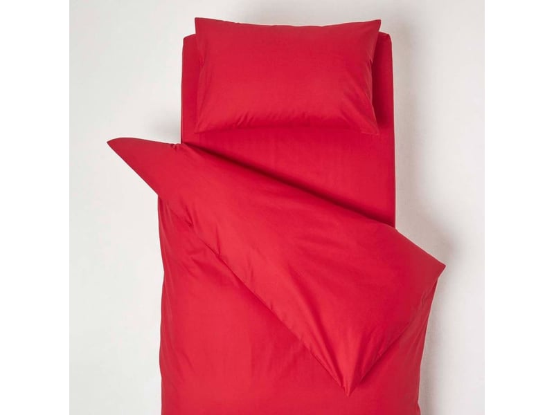  Homescapes parure de lit enfant en coton égyptien 200 fils rouge, 120 x 150 cm  - Conforama A
