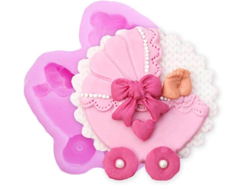  Transport bébé gâteau en silicone moule bow tie fondant moule en silicone pour décoration de gâteau moule à gâteau moule de chocolat (rose) NO Commercial reference - Conforama A