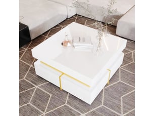 Table basse carré(e) coloris blanc <strong>MERAX</strong> <strong>table basse blanc</strong> - 70 cmx70 cm