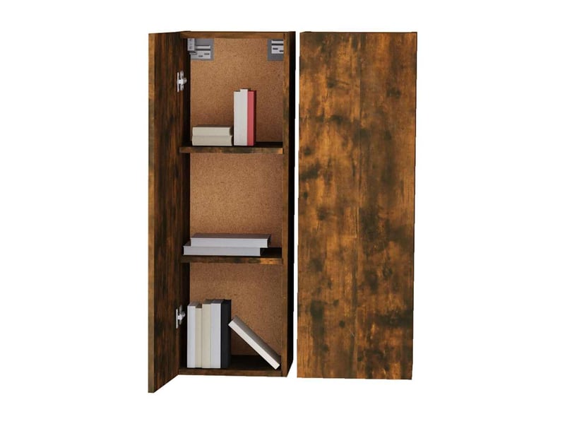  Lot de 2 meuble tv bas salon chêne fumé 30,5x30x90 cm bois d'ingénierie  - Conforama D