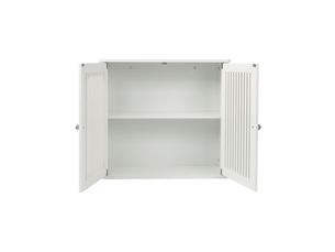 Armoire murale de salle de bain à 2 portes persiennées, rangement mural gain de place en mdf blanc pour salle de bain