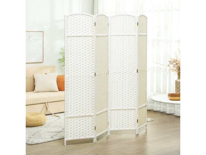  Paravent 4 panneaux pliable séparateur de pièce, cloison d’intimité pour salon chambre bureau à domicile  - Conforama B