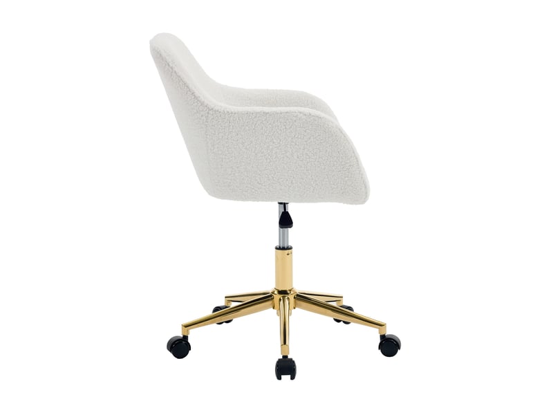  Fauteuil de bureau pivotant réglable 58x58x86 cm en tissu bouclette ivoire  - Conforama R