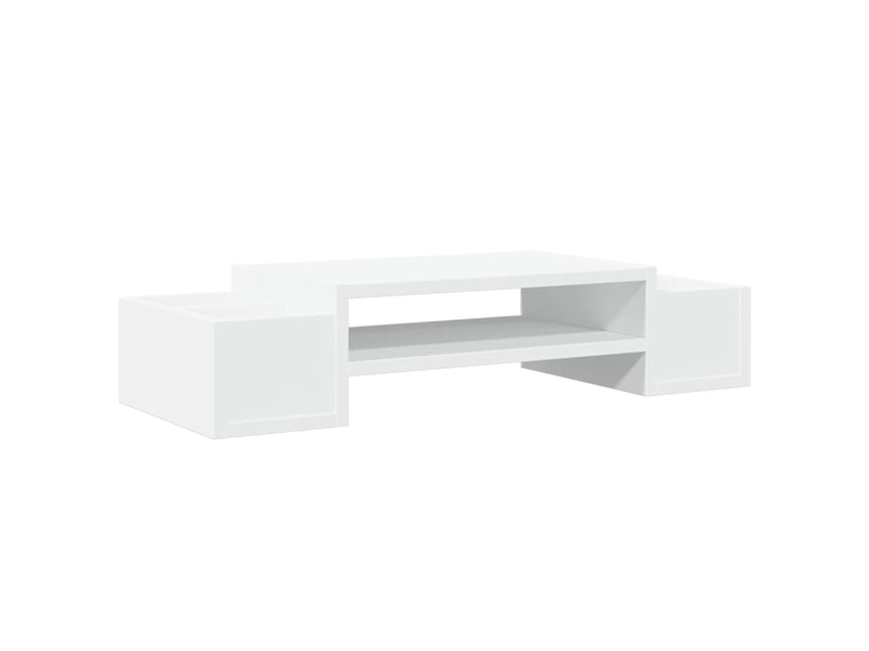  Support de moniteur table meuble bureau avec rangement bois d'ingénierie blanc 02_0044921  - Conforama A
