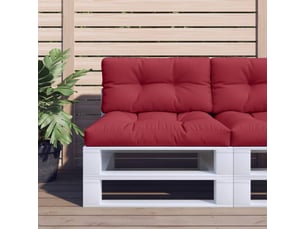Lot de 2 coussins de palette, coussins de canapé rouge bordeaux tissu cf59607