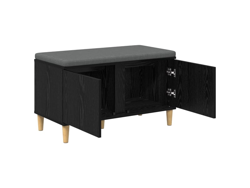  Banc d'entrée, banc interieur avec coussin chêne noir 80x38x46 cm shl70420  - Conforama E
