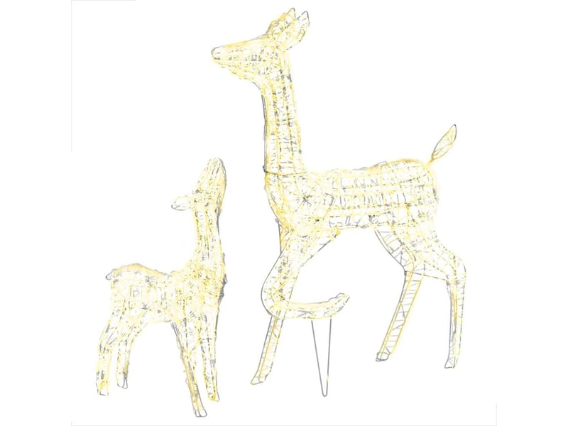  Famille de rennes de décoration, éclairage de noël acrylique 160 led blanc chaud cf62031  - Conforama A