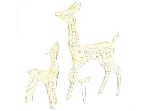 Famille de rennes de décoration, éclairage de noël acrylique 160 led blanc chaud cf62031