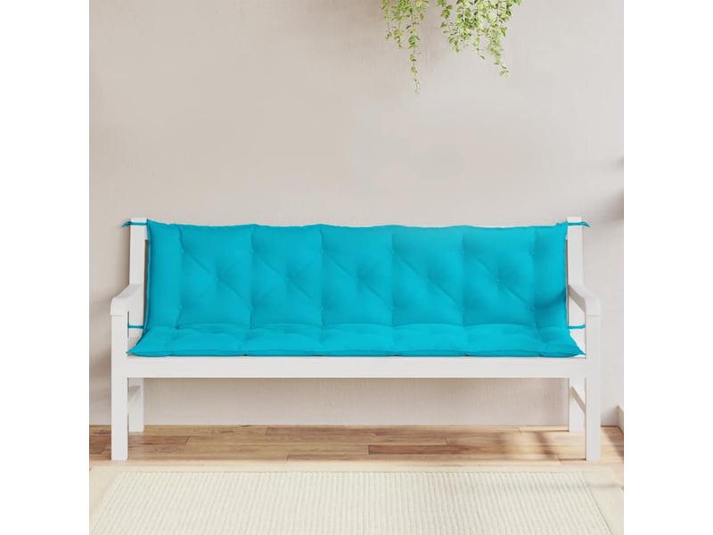  Lot de 2 coussins de banc de jardin, coussins d'assise turquoise tissu oxford cf58704  - Conforama C