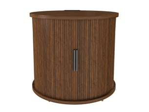Table de chevet avec rangement et station de charge, porte coulissante, pour chambre en mdf noyer foncé 60 × 60 × 60 cm