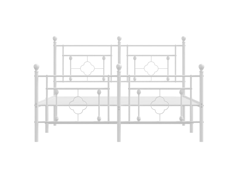 Lit double- lit adulte - cadre de lit métal sans matelas et pied de lit blanc 135x190 cm - Conforama D