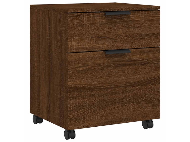  Caisson de bureau, classeur mobile avec roues chêne marron 45x38x54 cm bois  - Conforama A