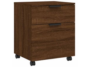 Caisson de bureau, classeur mobile avec roues chêne marron 45x38x54 cm bois