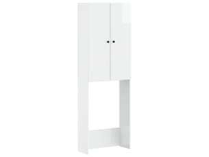 Armoire de toilette, meuble de toilette breda blanc brillant 66x25.5x190 cm