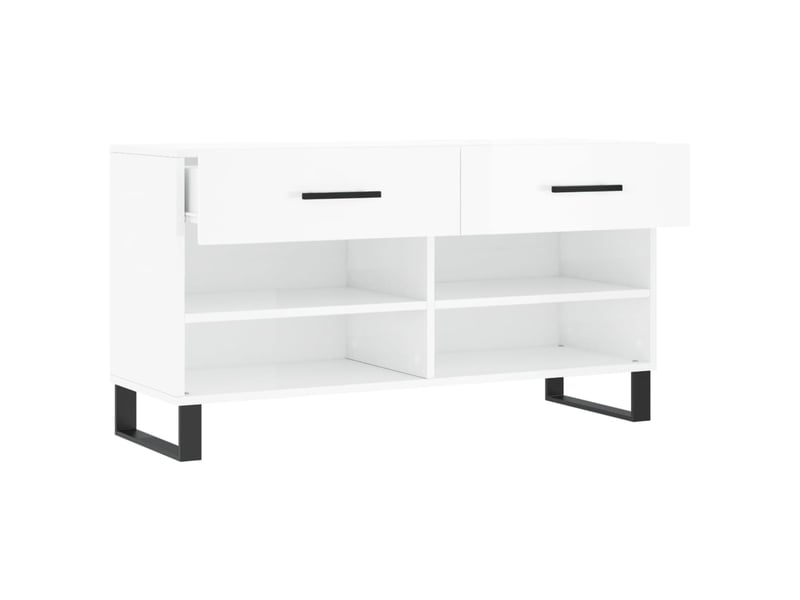  Banc à chaussures blanc brillant 102x35x55 cm bois d'ingénierie shl9256  - Conforama E