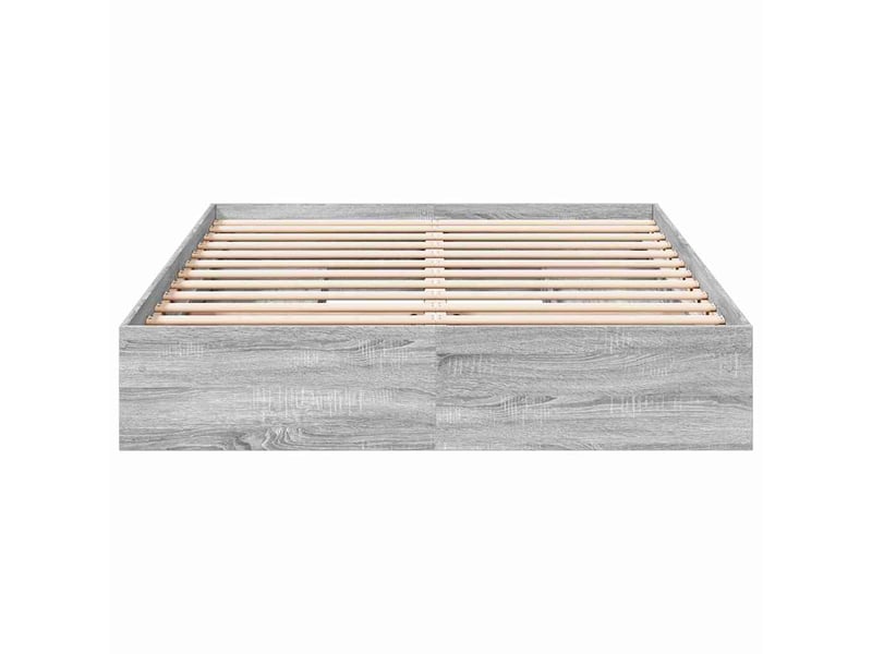 Lit double- lit adulte - cadre de lit avec tiroirs sans matelas sonoma gris 150x200 cm - Conforama C