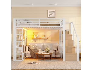 Lit mezzanine 140x200 cm <strong>MODENUIT </strong>  <strong></strong> coloris blanc