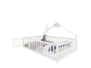 Lit simple 140x190 cm OKWISH coloris blanc