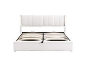 Lit coffre 140x190 cm <strong></strong> <strong>BrimViber</strong> coloris blanc